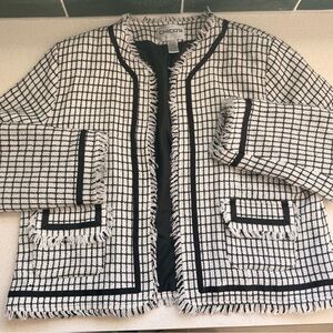 Chico's Monochrome Checkered Blazer size 3 xl